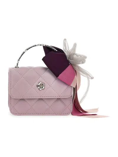 Monnalisa Kids'   Coated Fabric Mini Bag In Cyclamen