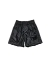 Monnalisa Coated Fabric Shorts In Black