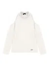 Monnalisa Turtleneck With Aperture In White