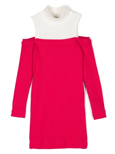 Monnalisa Kids' Colour-block Dress In 粉色