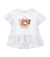 Monnalisa Contrast Capri Print T-shirt In White