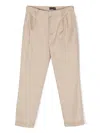 Monnalisa Contrasting Logo-detail Smart Trousers In Neutrals