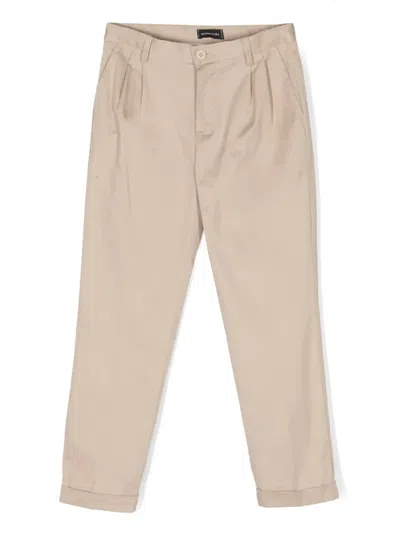 Monnalisa Kids' Contrasting Logo-detail Smart Trousers In Neutrals