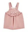 Monnalisa Corduroy Bow Pinafore Dress In Pink