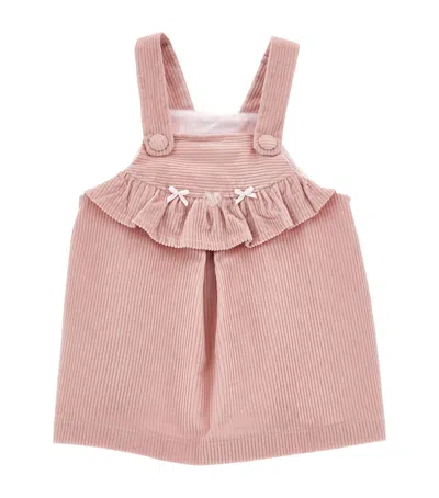 Monnalisa Babies' Corduroy Bow Pinafore Dress In Pink