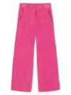 Monnalisa Corduroy Flared Trousers In 粉色