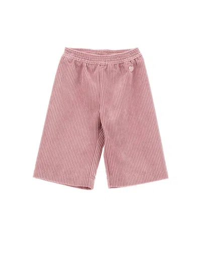 Monnalisa Kids'   Velvet Cropped Trousers In Rosa Fairy Tale