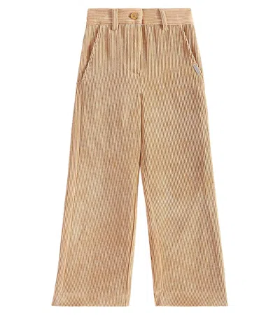 Monnalisa Kids' Corduroy Pants In Beige