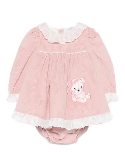 Monnalisa Babies' Corduroy Ruffled Dress In Pink