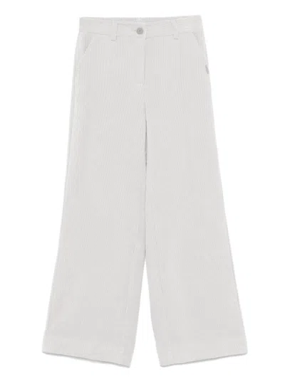 Monnalisa Kids' Corduroy Trousers In Grey