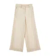Monnalisa Wide-leg Corduroy Trousers In Beige