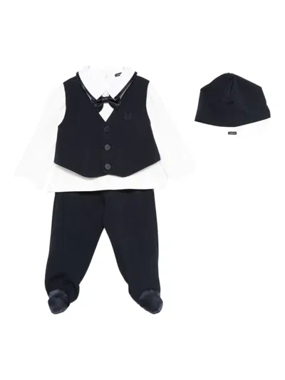 Monnalisa Cotton Babygrow Set In Blue