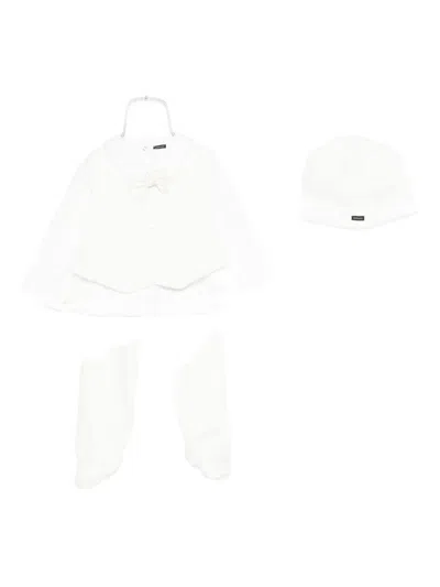 Monnalisa Cotton Babygrow Set In White