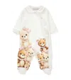 Monnalisa Playsuit With Teddy Bear Collar In Multi