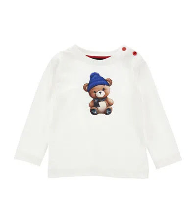 Monnalisa Babies' Cotton Bear Print T-shirt (3-36 Months) In White