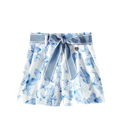 Monnalisa Kids' Cotton Bermuda Shorts In Blue