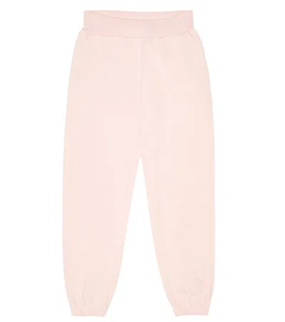 Monnalisa Kids' Cotton-blend Fleece Sweatpants In Pink