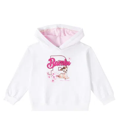 Monnalisa Cotton-blend Hoodie In White
