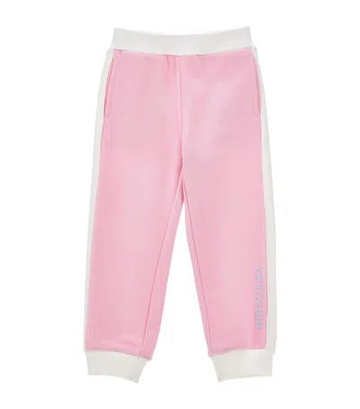 MONNALISA COTTON-BLEND LOGO SWEATPANTS