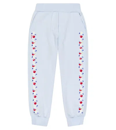 Monnalisa Kids' Cotton-blend Sweatpants In Nuvola