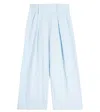 Monnalisa Cotton Blend Wide-leg Pants In Blue