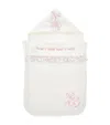Monnalisa Cotton Bow-embellished Sleeping Bag In White