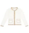 Monnalisa Cotton Cardigan In Bianco+oro