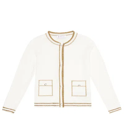 Monnalisa Kids' Cotton Cardigan In White