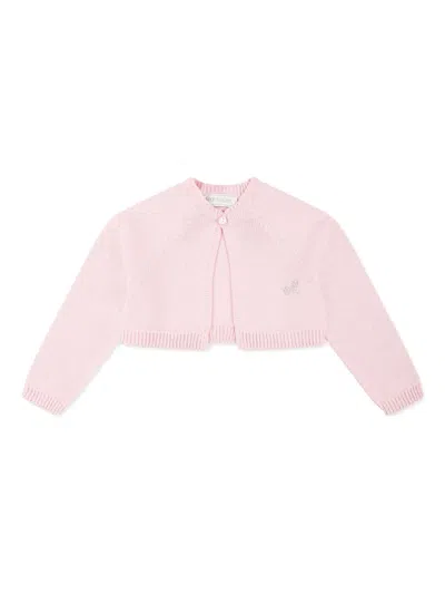 Monnalisa Babies' Cotton Cardigan In Rosa