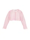 Monnalisa Cotton Cardigan In Rosa Fairy Tale