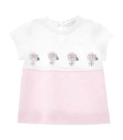 Monnalisa Kids' Cotton Floral Motif T-shirt In Pink