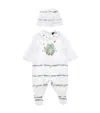 Monnalisa Cotton Frog Print All-in-one & Hat