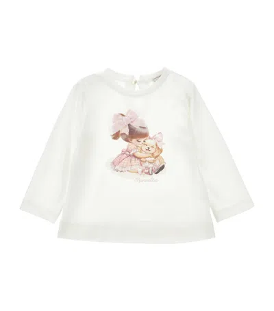 Monnalisa Kids' Cotton Graphic T-shirt In White
