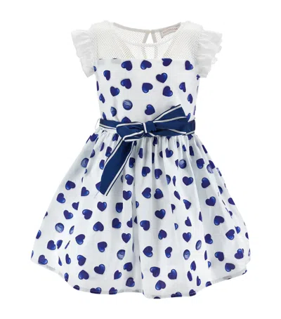 Monnalisa Kids' Cotton Heart Dress In White