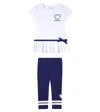Monnalisa Set Aus Top Und Leggings Aus Baumwoll-jersey In Weiss