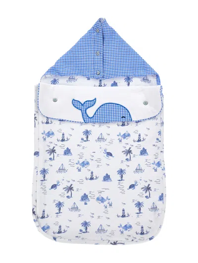Monnalisa Babies'   Cotton Marine Sleeping Bag In Blue