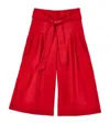 Monnalisa Solid Colour Cropped Trousers In Red
