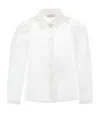 Monnalisa Ruffle-trim Cotton Shirt In White