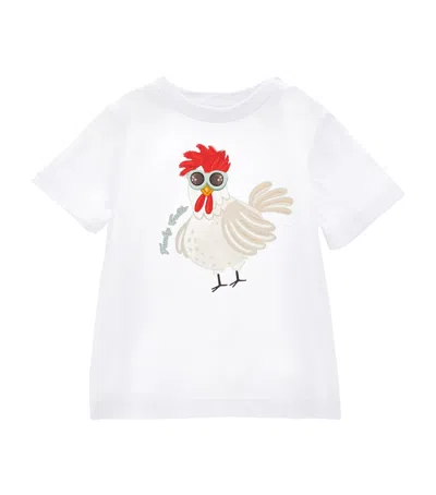 Monnalisa Kids' Cotton Printed T-shirt In White