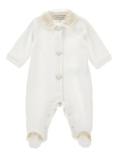 Monnalisa Babies' Cotton Romper In White