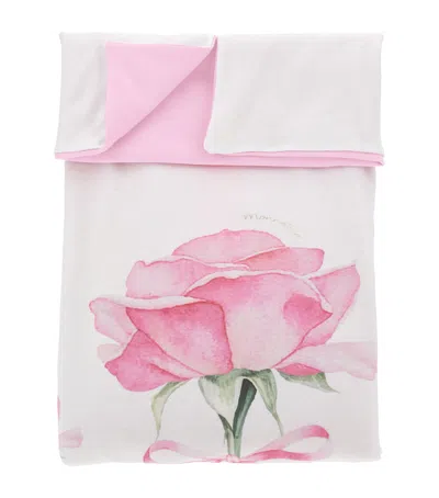 Monnalisa Cotton Rose Print Blanket