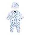 Monnalisa Cotton Seal Print All-in-one And Hat Set