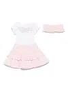 Monnalisa Cotton Skirt Set In White