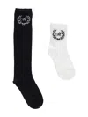 Monnalisa Cotton Socks Set In White + Black