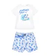 Monnalisa Cotton T-shirt And Bermuda Shorts Set