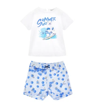 Monnalisa Kids' Cotton T-shirt And Bermuda Shorts Set