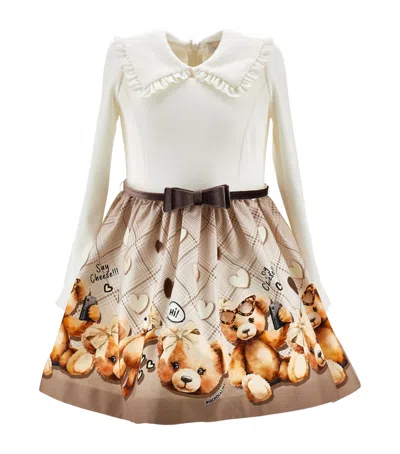 MONNALISA COTTON TEDDY BEAR DRESS