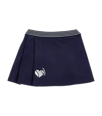 Monnalisa Kids' Cotton Tennis Skirt In Blue