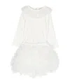 Monnalisa Cotton Tulle Babygrow Set In White