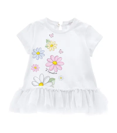 Monnalisa Babies' Cotton Tulle-trim T-shirt